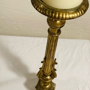 Antique 19th Century French Ecclesiastical solid gilt brass candlestick